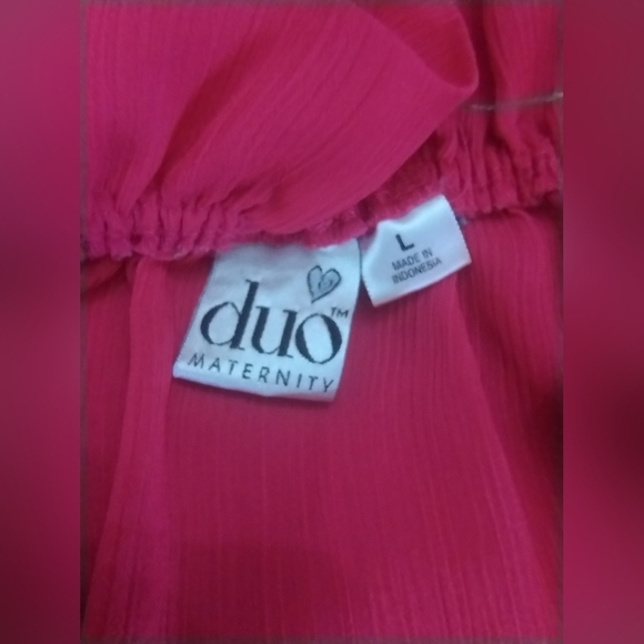 Duo maternity pink sheer size large blouse shirt top - Picture 2 of 4
